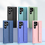 For-Samsung-Galaxy-S24-5G-Skin-Elastic-Wrist-Grip-Back-Cover-Phone-Case(Purple)