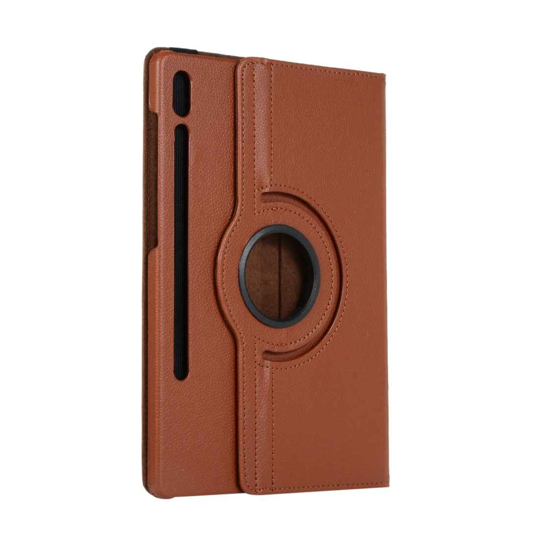 For-Samsung-Galaxy-Tab-S7-T870-2020-/-Tab-S8-Litchi-Texture-Horizontal-Flip-360-Degrees-Rotation-Leather-Case-with-Holder(Brown)