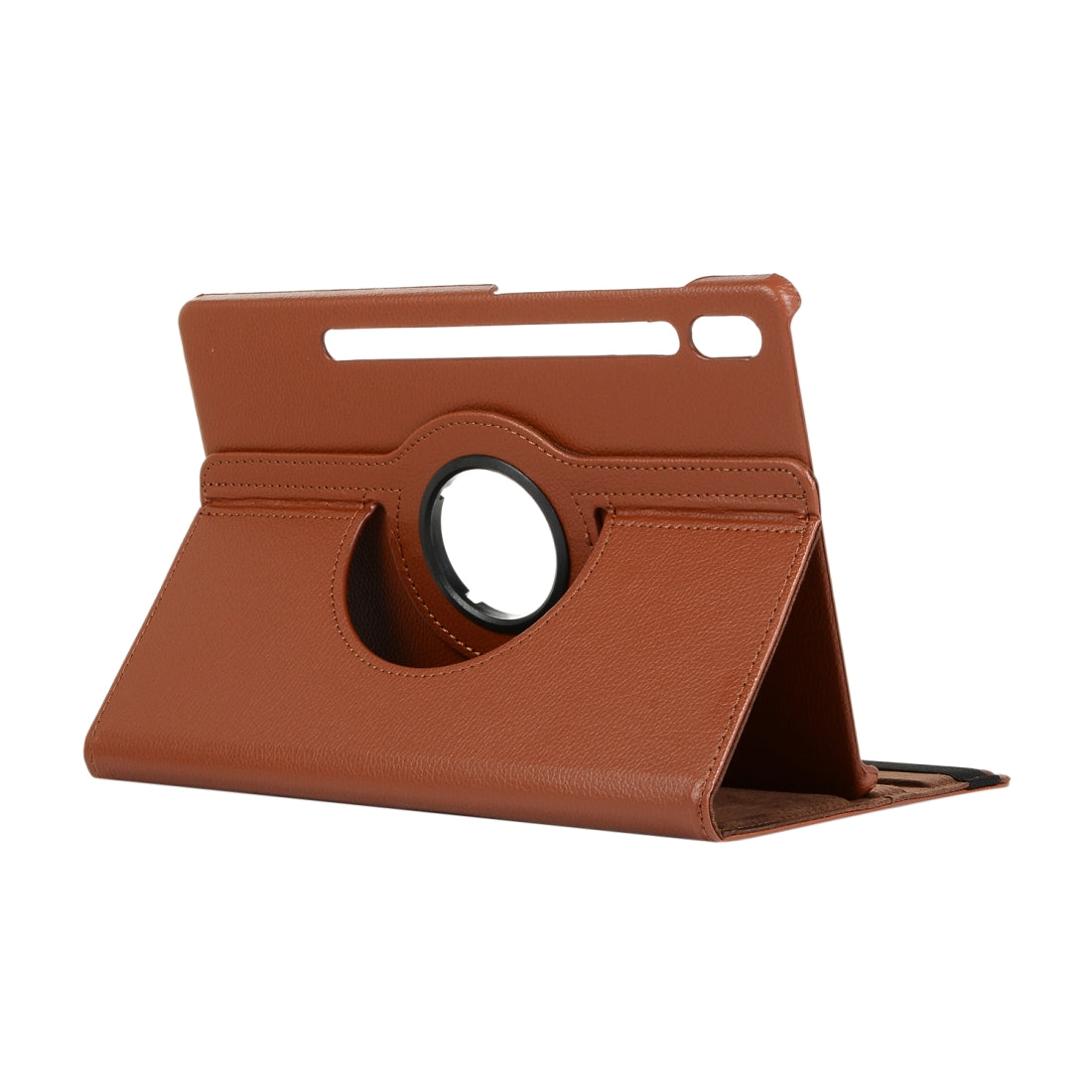 For-Samsung-Galaxy-Tab-S7-T870-2020-/-Tab-S8-Litchi-Texture-Horizontal-Flip-360-Degrees-Rotation-Leather-Case-with-Holder(Brown)