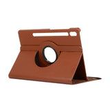 For-Samsung-Galaxy-Tab-S7-T870-2020-/-Tab-S8-Litchi-Texture-Horizontal-Flip-360-Degrees-Rotation-Leather-Case-with-Holder(Brown)