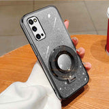 TPU-Case-for-Samsung-Galaxy-S20,-Gradient-Glitter-with-Ring-Holder,-Black