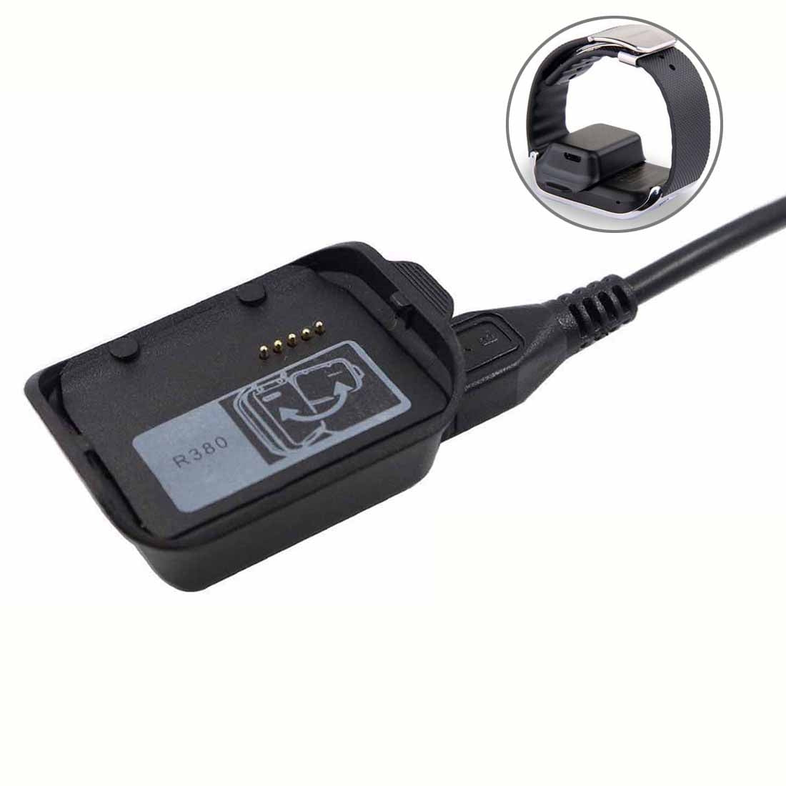 For-Samsung-Gear-2-R380-Charging-Cradle-Dock-Charger-with-USB-cable(Black)