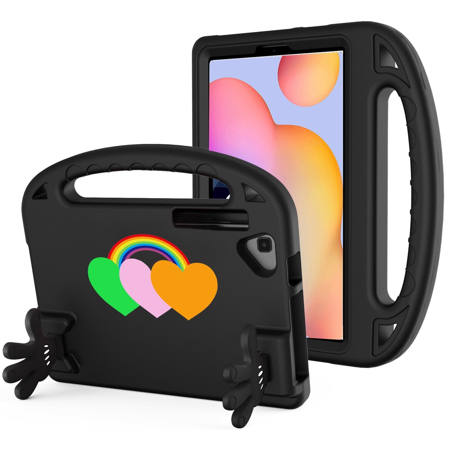For-Samsung-Tab-S6-Lite-Love-Small-Palm-Holder-EVA-Tablet-Case(Black)
