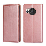 For-Sharp-Aquos-R8-SH-52D-Gloss-Oil-Solid-Color-Magnetic-Leather-Phone-Case(Rose-Gold)