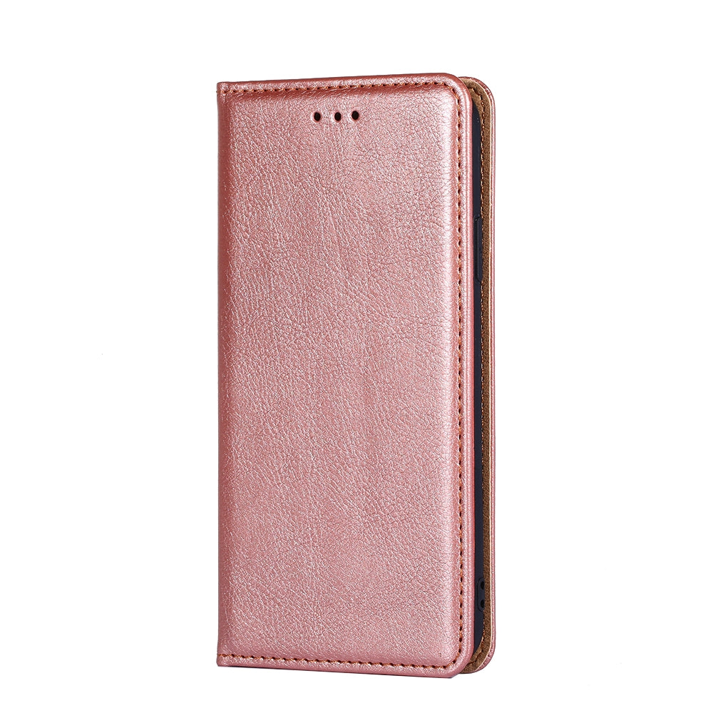 For-Sharp-Aquos-R8-SH-52D-Gloss-Oil-Solid-Color-Magnetic-Leather-Phone-Case(Rose-Gold)