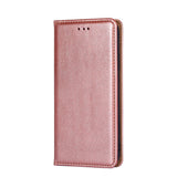 For-Sharp-Aquos-R8-SH-52D-Gloss-Oil-Solid-Color-Magnetic-Leather-Phone-Case(Rose-Gold)