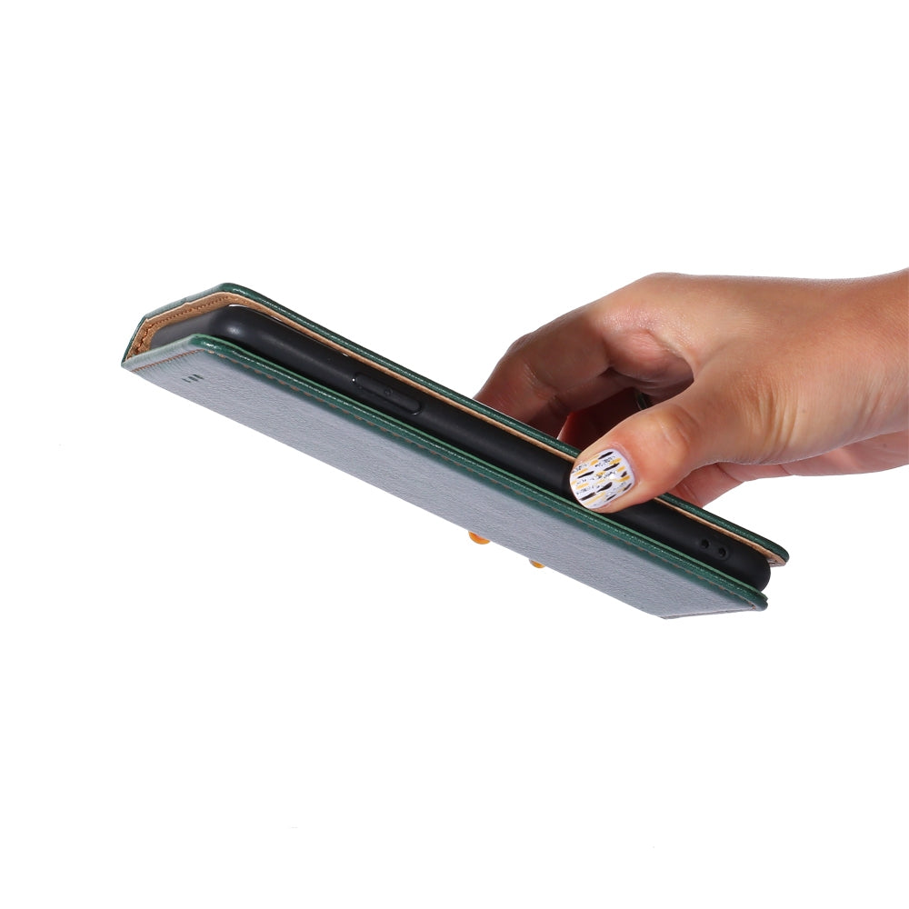For-Sharp-Aquos-R8-SH-52D-Gloss-Oil-Solid-Color-Magnetic-Leather-Phone-Case(Rose-Gold)
