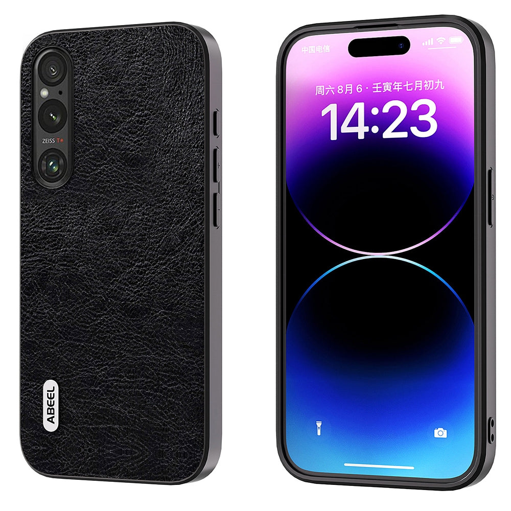 For-Sony-Xperia-1-IV-ABEEL-Retro-Litchi-Texture-PU-Phone-Case(Black)