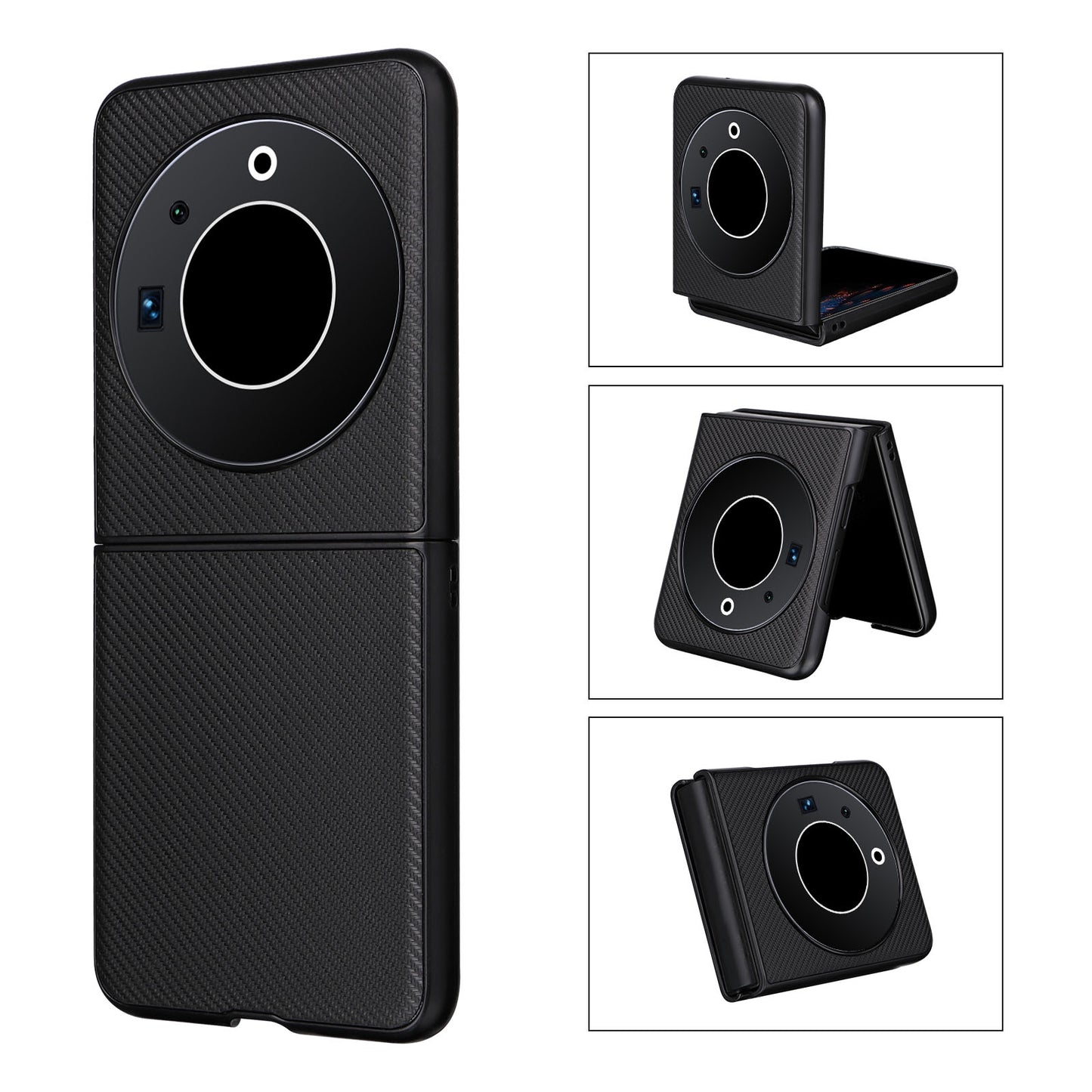For-Tecno-Phantom-V-Flip-PU-Leather-PC-Phone-Case(Black)