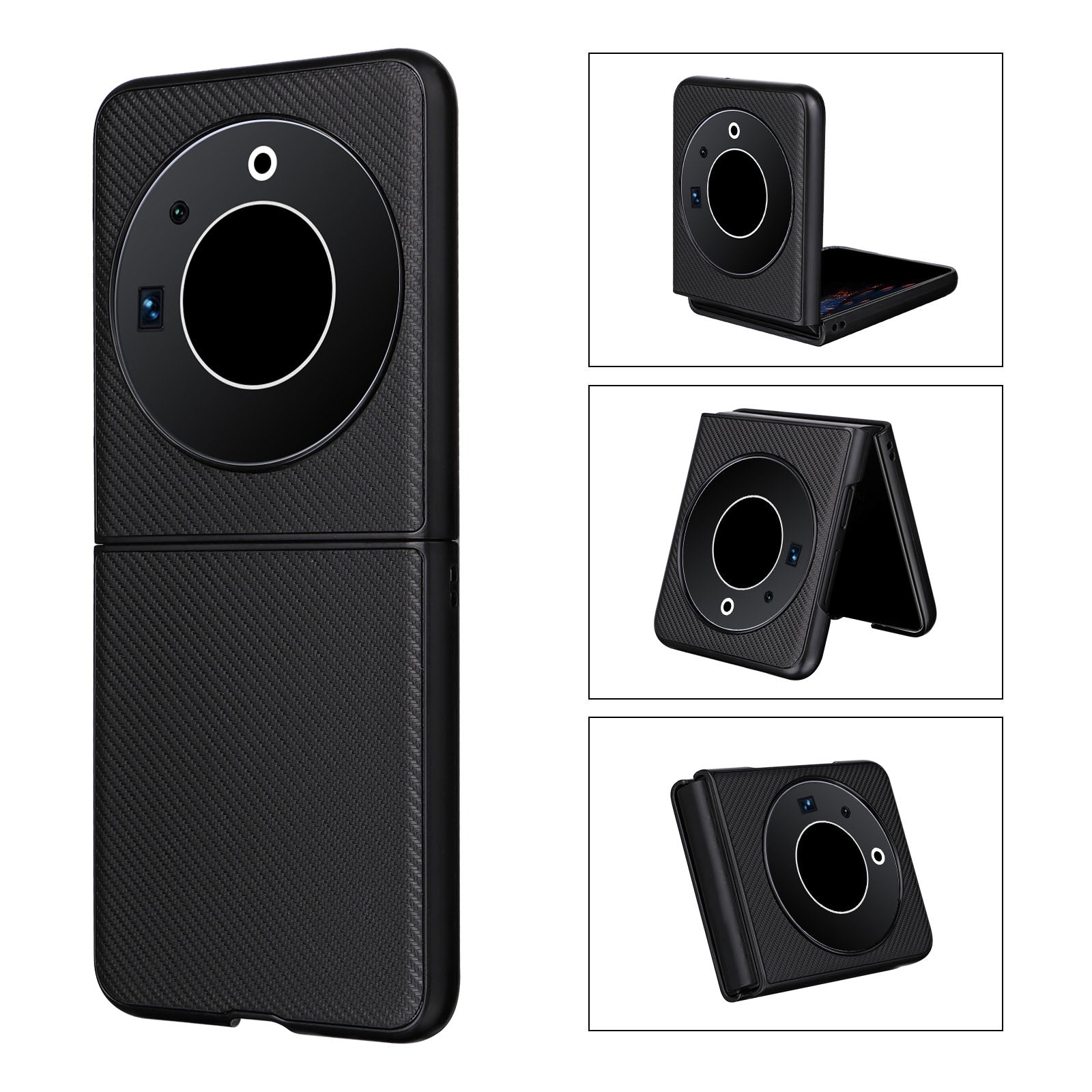 For-Tecno-Phantom-V-Flip-PU-Leather-PC-Phone-Case(Black)