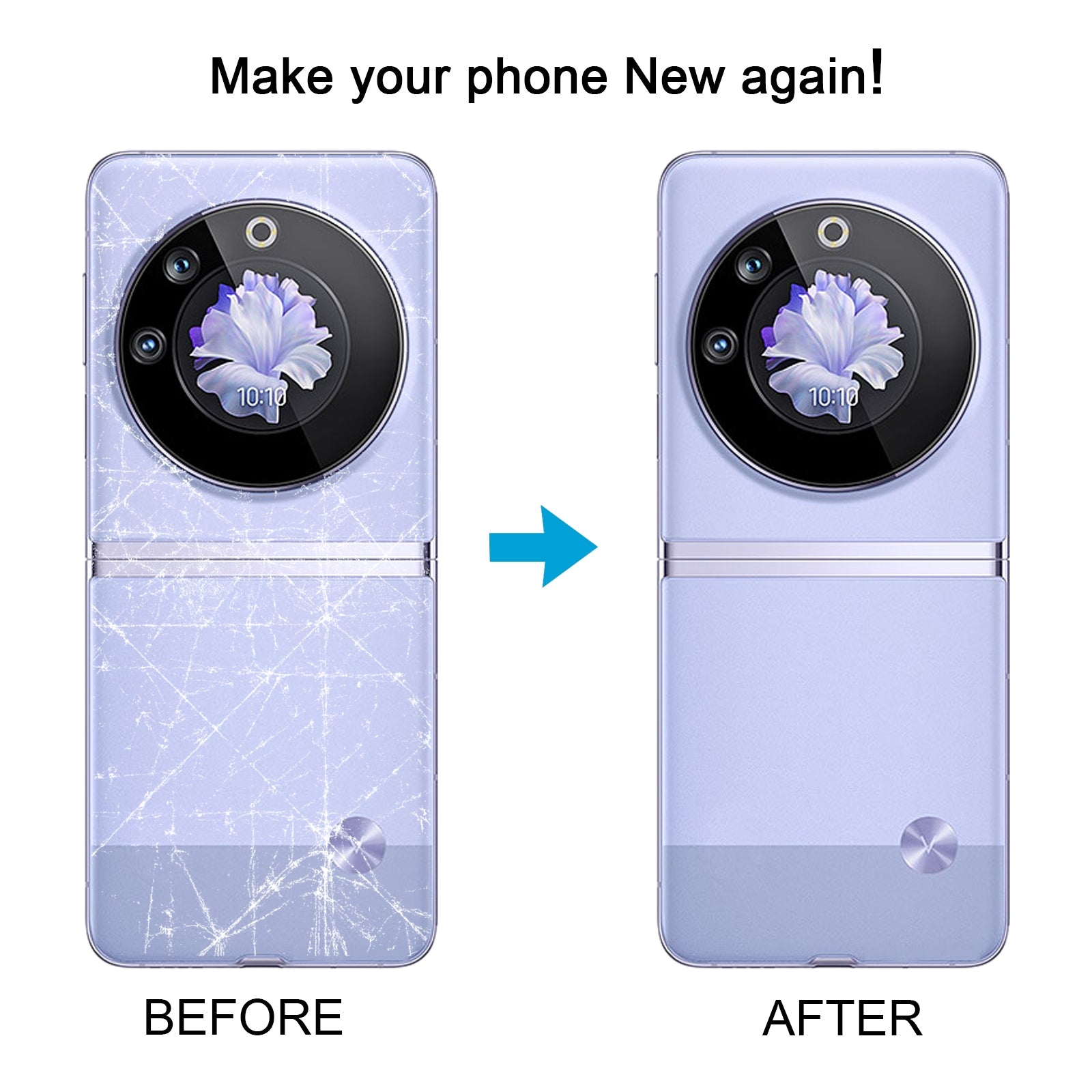 For-Tecno-Phantom-V-Flip-Original-Battery-Back-Cover(Purple)