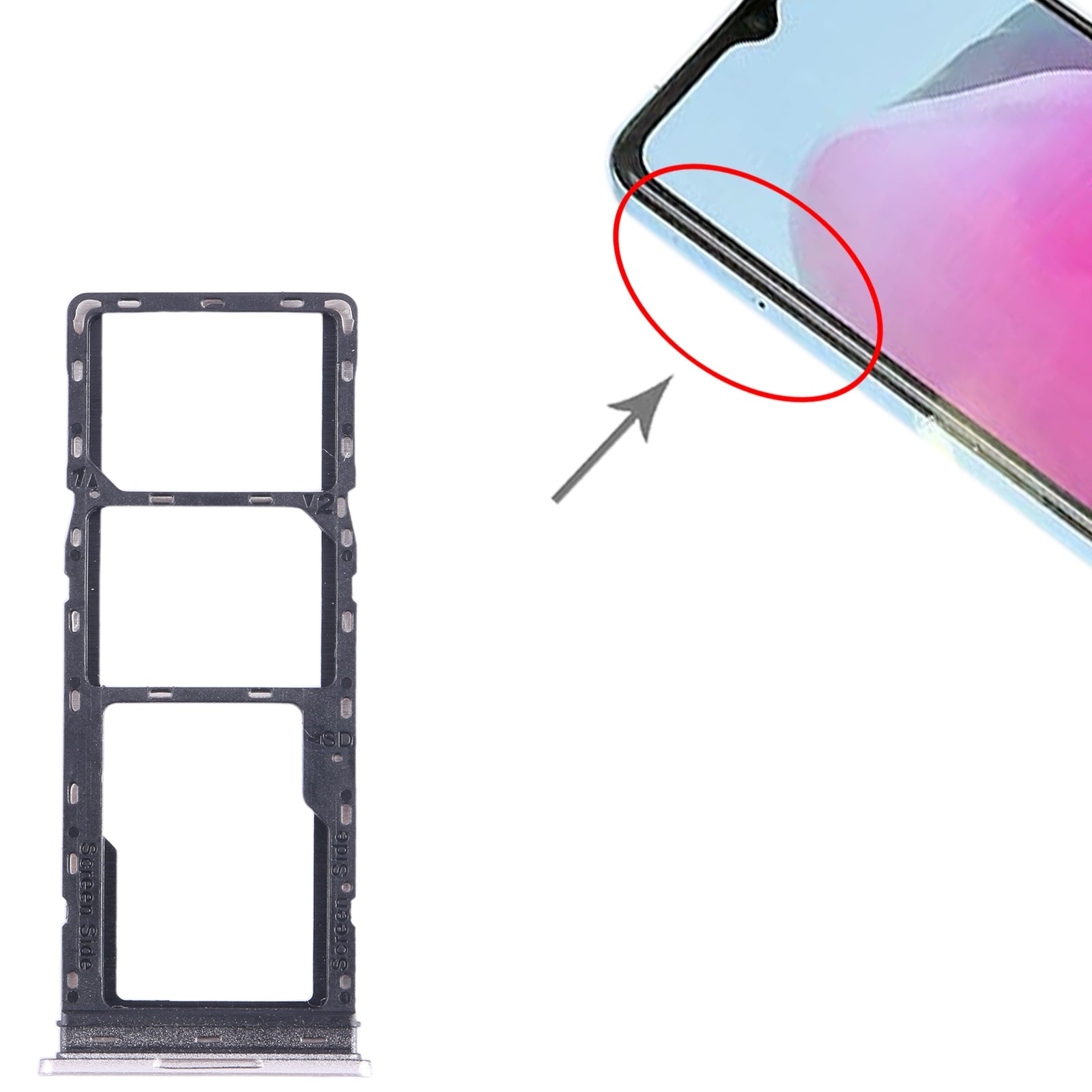 For-Tecno-Pop-7-Pro-BF7-SIM-Card-Tray-+-SIM-Card-Tray-+-Micro-SD-Card-Tray-(Gold)