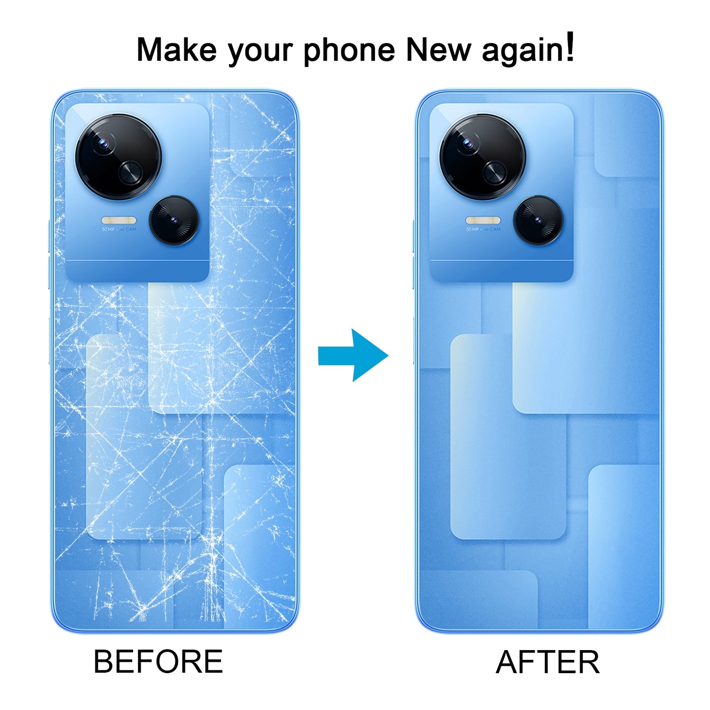 For-Tecno-Spark-10-5G-Original-Battery-Back-Cover(Blue)