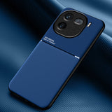 For-vivo-iQOO-12-Classic-Tilt-Strip-Grain-Magnetic-PC-Hybrid-TPU-Phone-Case(Blue)