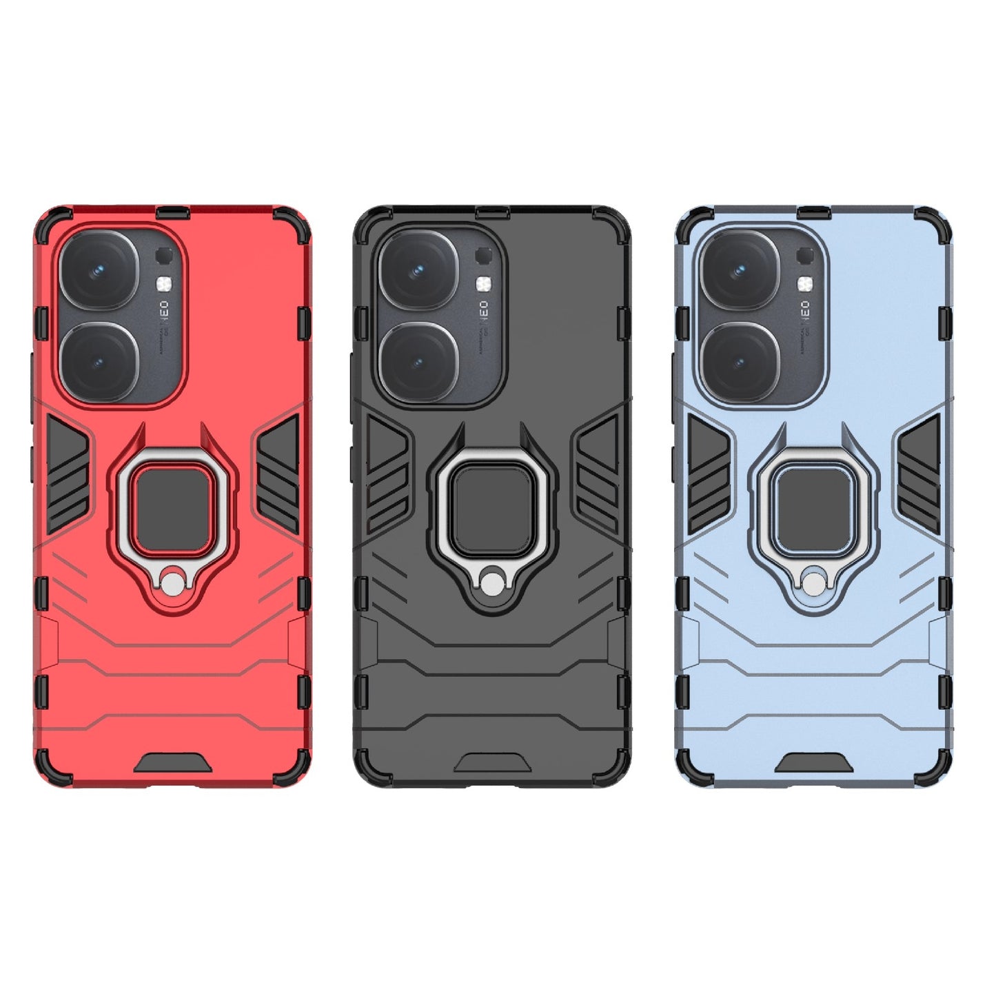For-vivo-iQOO-Neo9-Pro-/-Neo9-Shockproof-PC-+-TPU-Holder-Phone-Case(Red)