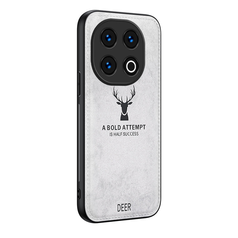 For-vivo-iQOO13-Deer-Head-Cloth-Skin-All-inclusive-Phone-Case(White)