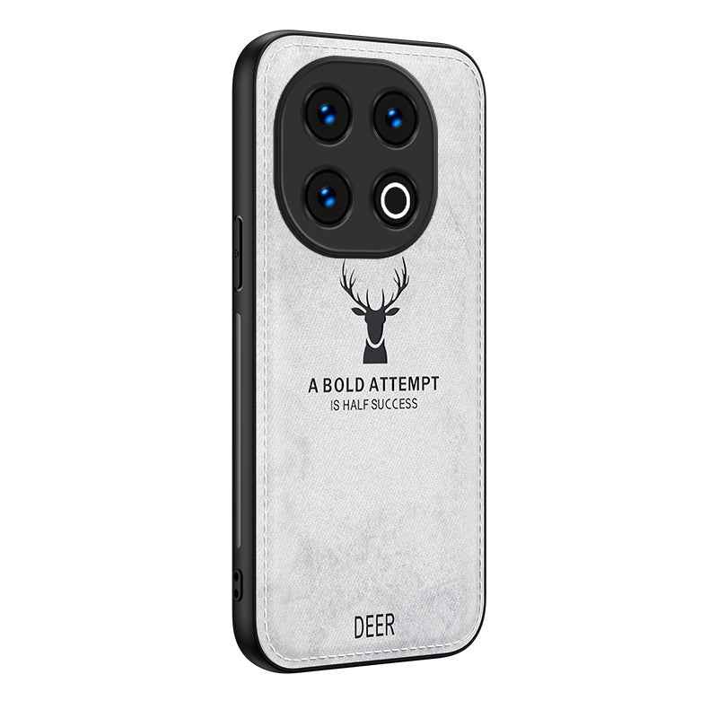 For-vivo-iQOO13-Deer-Head-Cloth-Skin-All-inclusive-Phone-Case(White)