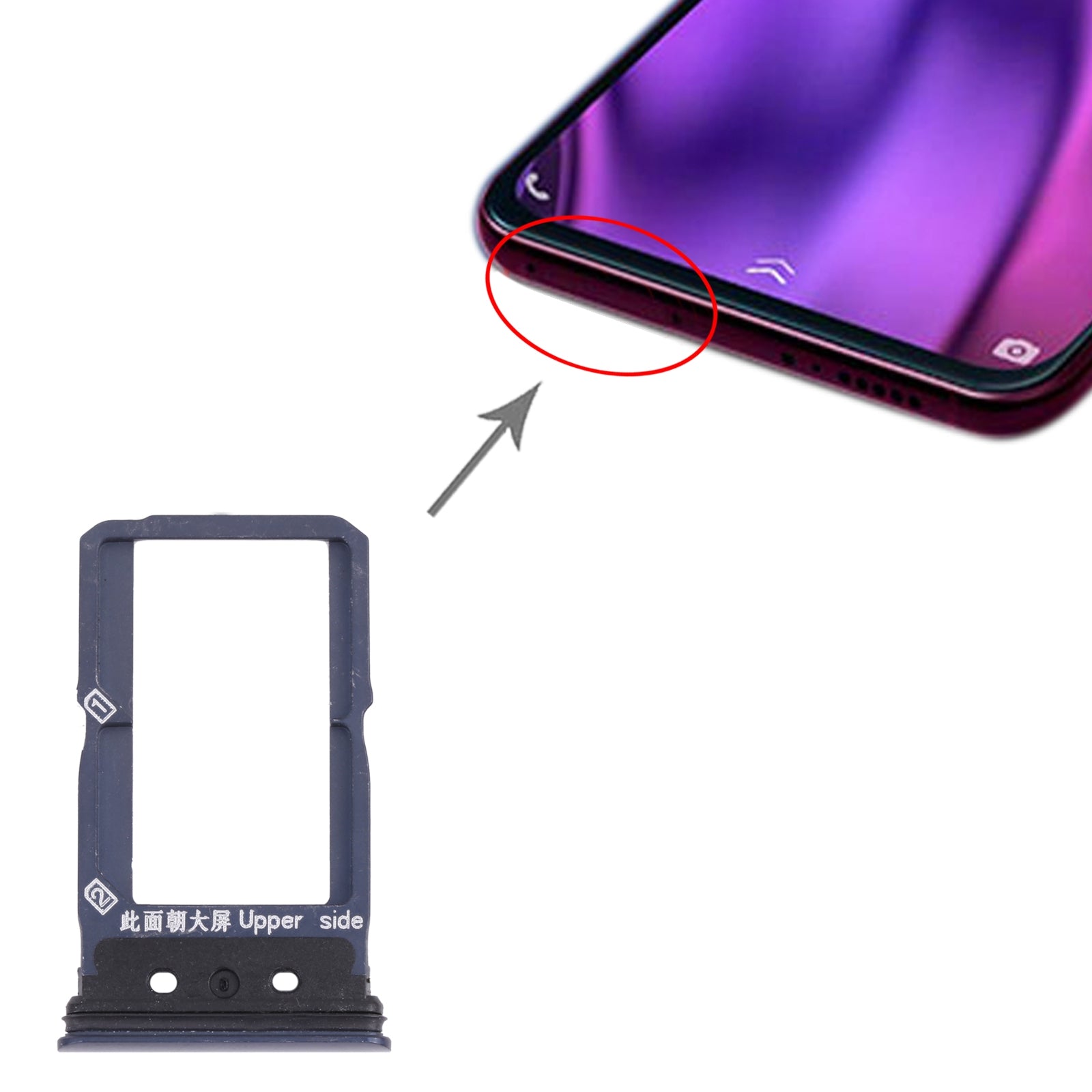 For-Vivo-NEX-Dual-Display-SIM-Card-Tray-+-SIM-Card-Tray-(Blue)