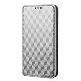 For-vivo-S18-5G-/-V30-Cubic-Grid-Texture-Flip-Leather-Phone-Case(Silver)