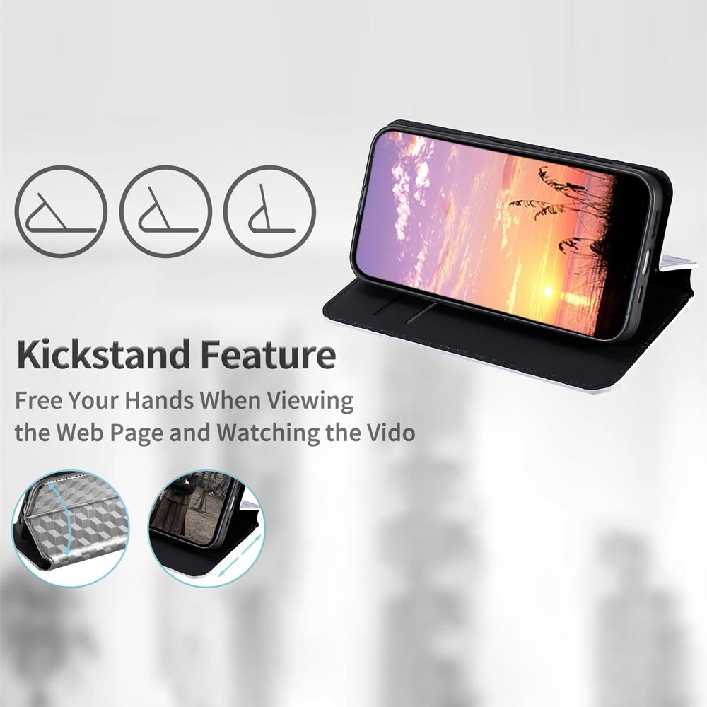 For-vivo-S18-5G-/-V30-Cubic-Grid-Texture-Flip-Leather-Phone-Case(Silver)