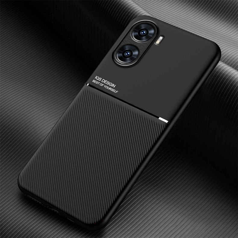 For-vivo-V29e-Classic-Tilt-Strip-Grain-Magnetic-PC-Hybrid-TPU-Phone-Case(Black)