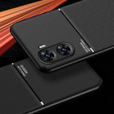 For-vivo-V29e-Classic-Tilt-Strip-Grain-Magnetic-PC-Hybrid-TPU-Phone-Case(Black)