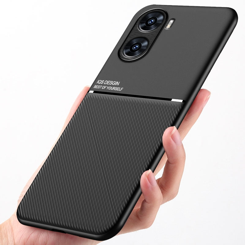 For-vivo-V29e-Classic-Tilt-Strip-Grain-Magnetic-PC-Hybrid-TPU-Phone-Case(Black)