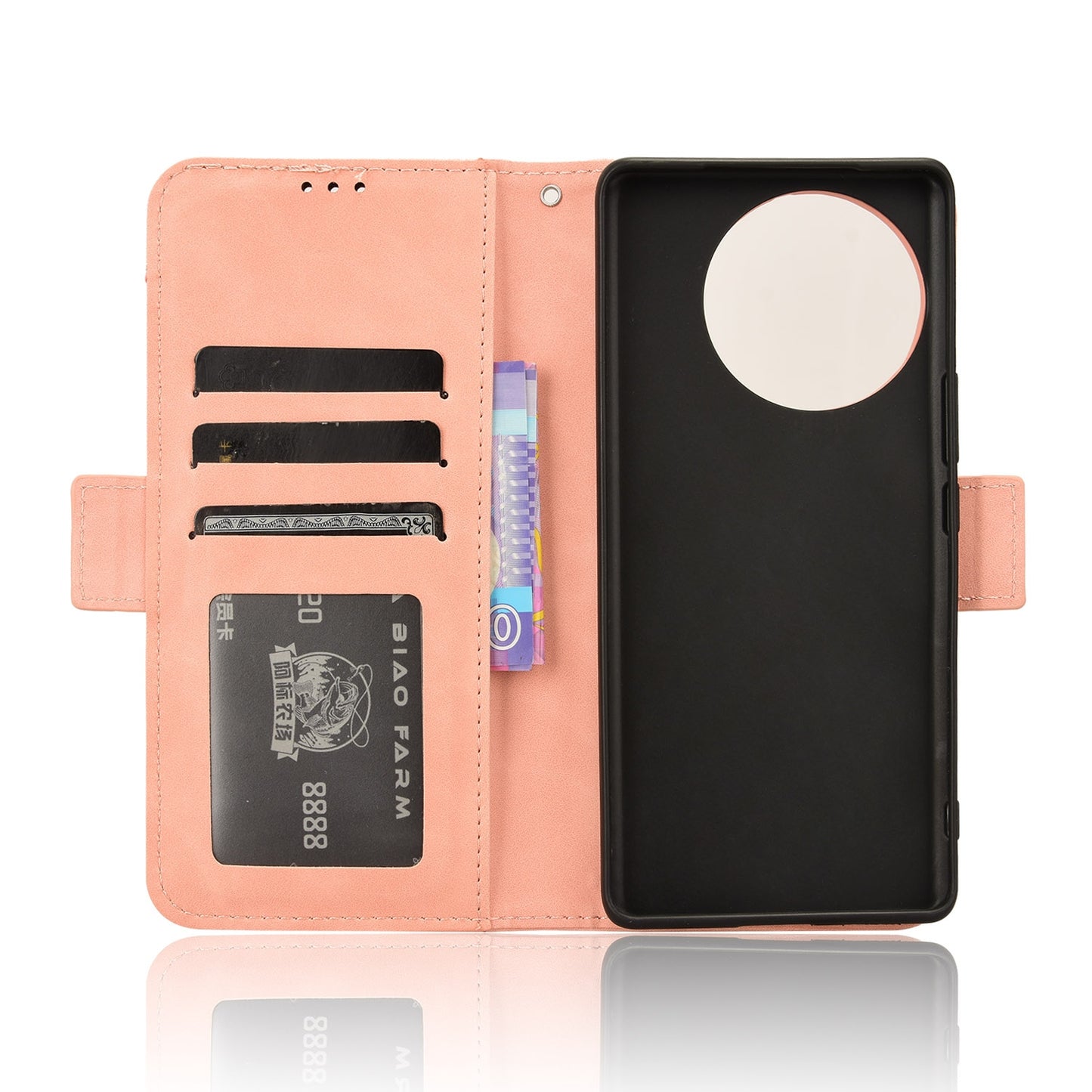 For-vivo-V30e-5G-/-V40-Lite-5G-Skin-Feel-Calf-Texture-Card-Slots-Leather-Phone-Case(Pink)