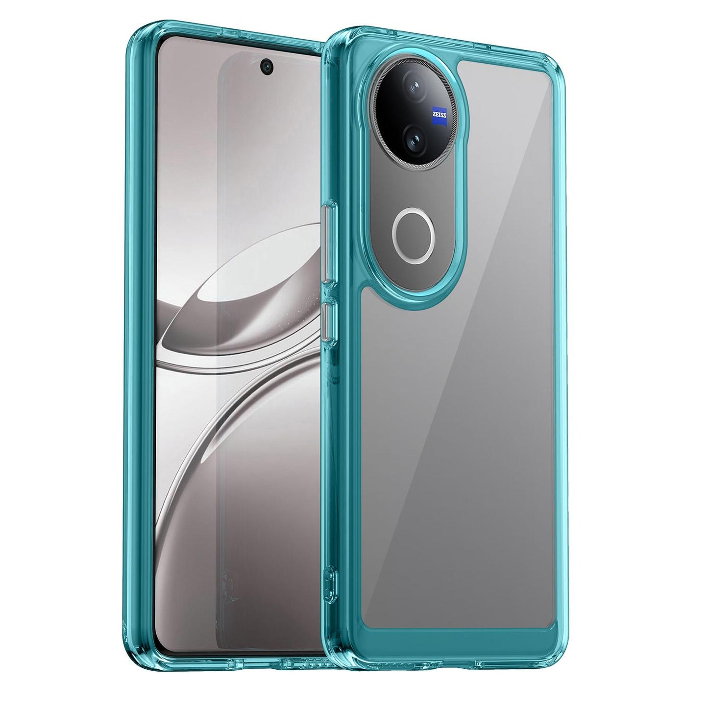 For-vivo-V50-Colorful-Series-Acrylic-Hybrid-TPU-Phone-Case(Transparent-Blue)