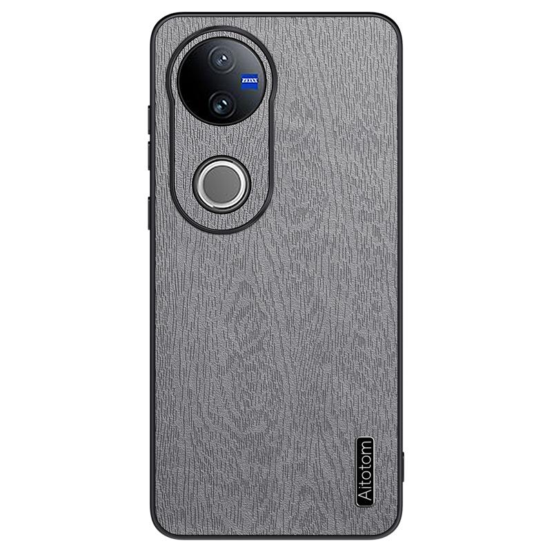 For-vivo-V50-Tree-Bark-Leather-Shockproof-Phone-Case(Grey)