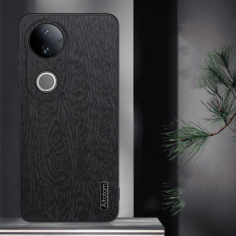 For-vivo-V50-Tree-Bark-Leather-Shockproof-Phone-Case(Grey)