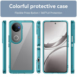For-vivo-V50-Colorful-Series-Acrylic-Hybrid-TPU-Phone-Case(Transparent-Blue)
