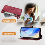 For-vivo-V50-Lite-5G-Multi-Card-Slots-Zipper-Wallet-Leather-Phone-Case(Dark-Red)