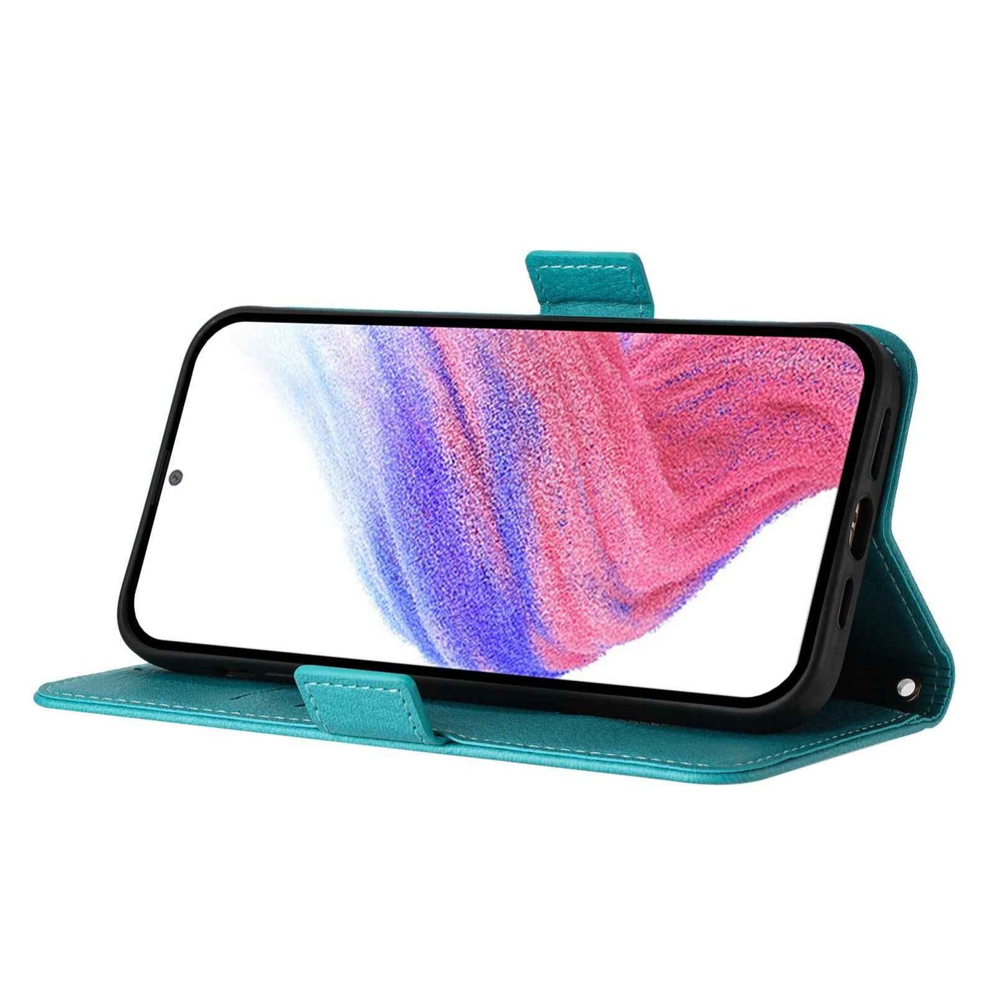 For-vivo-V50-5G-Global-Embossed-Rose-RFID-Anti-theft-Leather-Phone-Case(Light-Blue)