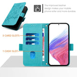 For-vivo-V50-5G-Global-Embossed-Rose-RFID-Anti-theft-Leather-Phone-Case(Light-Blue)