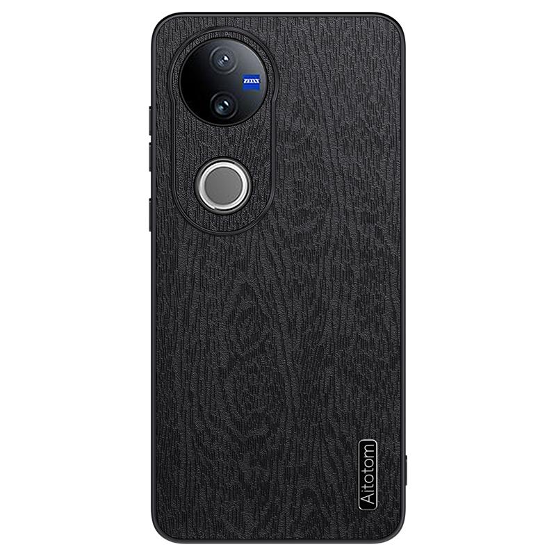 For-vivo-V50-Tree-Bark-Leather-Shockproof-Phone-Case(Black)