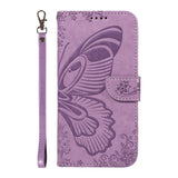 For-vivo-V50-5G-Global-Swallowtail-Butterfly-Embossed-Leather-Phone-Case(Purple)