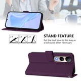 For-vivo-V50-Lite-5G-Skin-Feel-Solid-Color-Leather-Phone-Case-with-Lanyard(Violet)