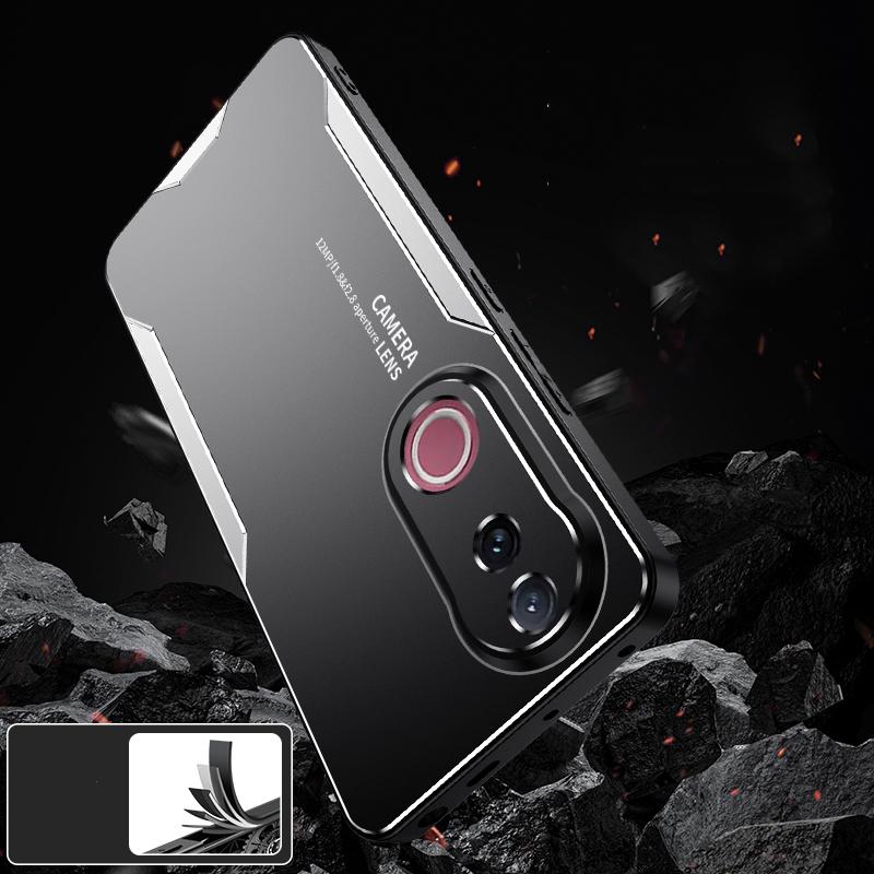 For-vivo-V50-Blade-Series-TPU-Hybrid-Metal-Phone-Case(Blue)