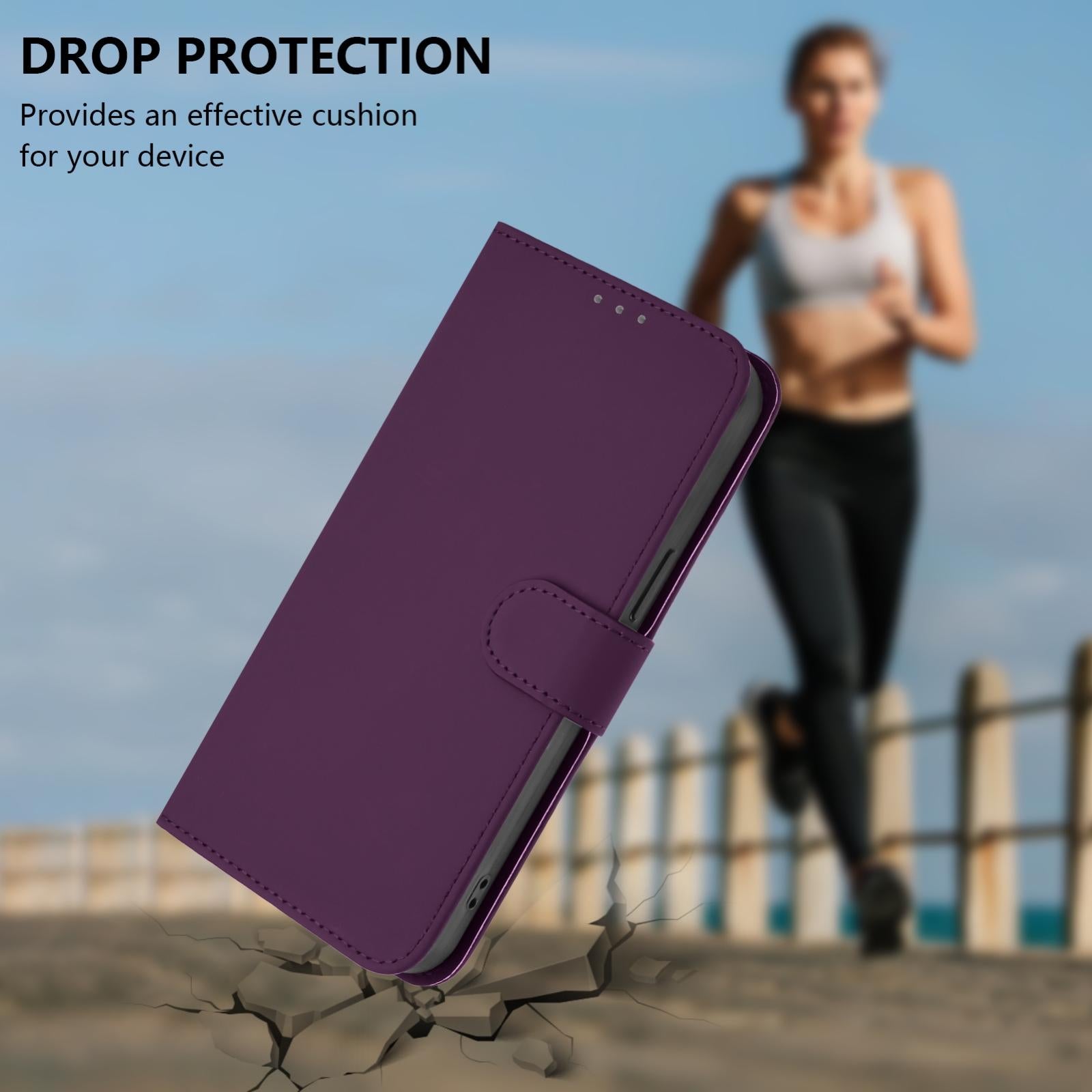For-vivo-V50-Lite-5G-Skin-Feel-Solid-Color-Leather-Phone-Case-with-Lanyard(Violet)