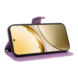 For-vivo-V50-5G-Global-Swallowtail-Butterfly-Embossed-Leather-Phone-Case(Purple)