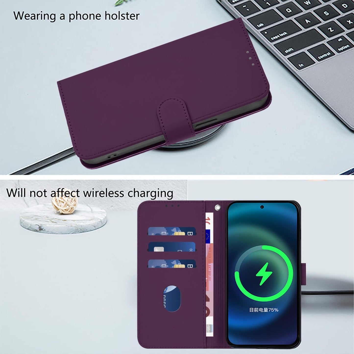 For-vivo-V50-Lite-5G-Skin-Feel-Solid-Color-Leather-Phone-Case-with-Lanyard(Violet)