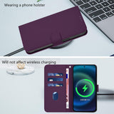 For-vivo-V50-Lite-5G-Skin-Feel-Solid-Color-Leather-Phone-Case-with-Lanyard(Violet)