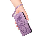 For-vivo-V50-5G-Global-Swallowtail-Butterfly-Embossed-Leather-Phone-Case(Purple)