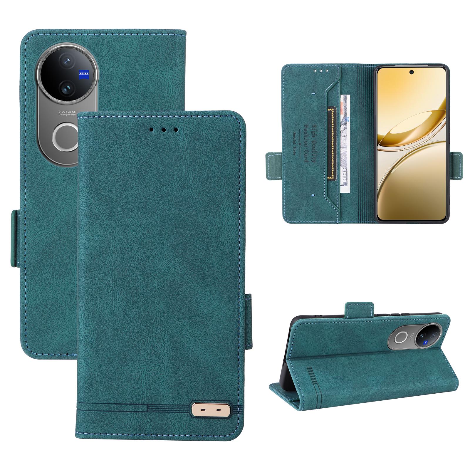 For-vivo-V50-5G-Magnetic-Clasp-Leather-Phone-Case(Green)