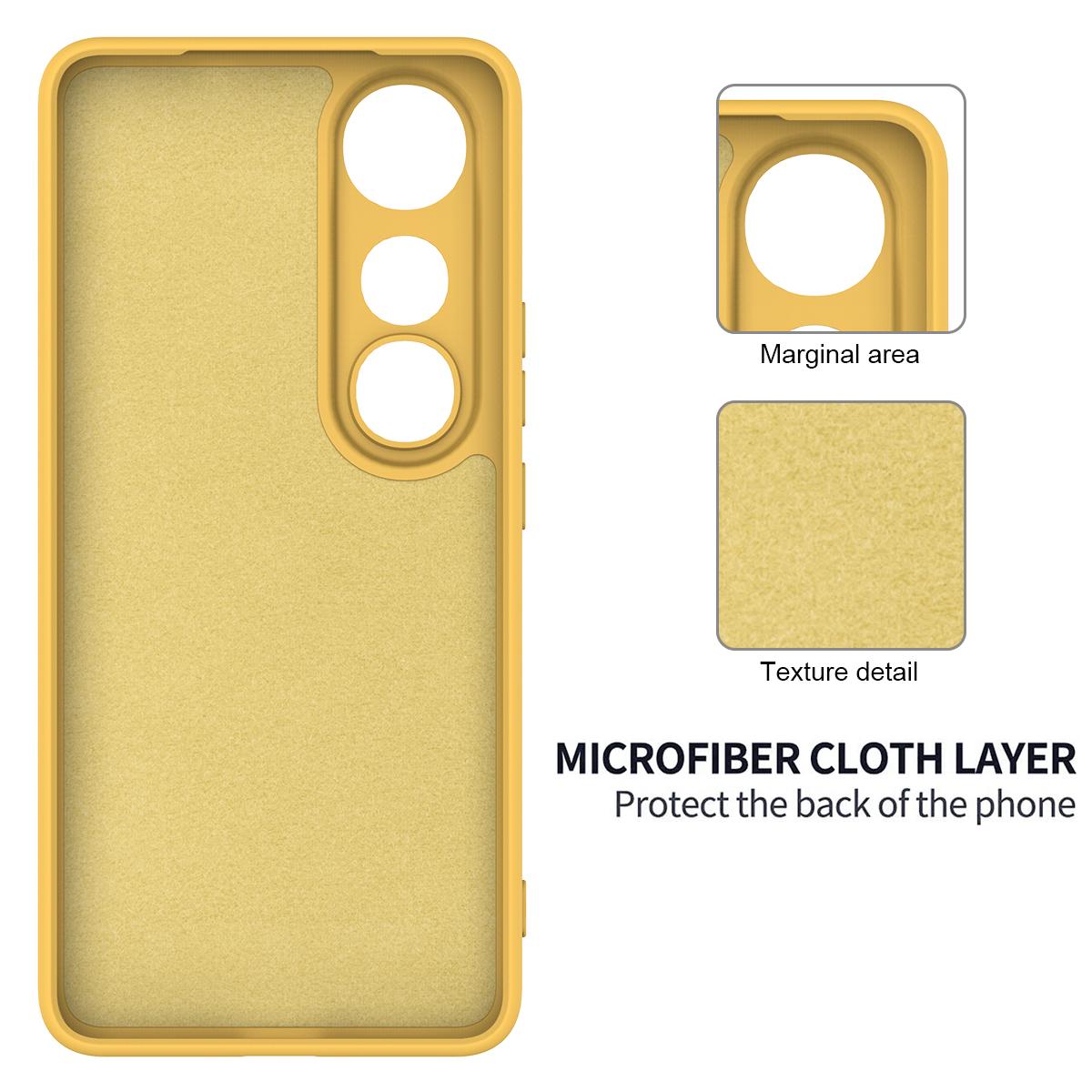For-vivo-V50-Lite-4G-/-5G-Solid-Color-Liquid-Silicone-Dropproof-Full-Coverage-Phone-Case(Yellow)