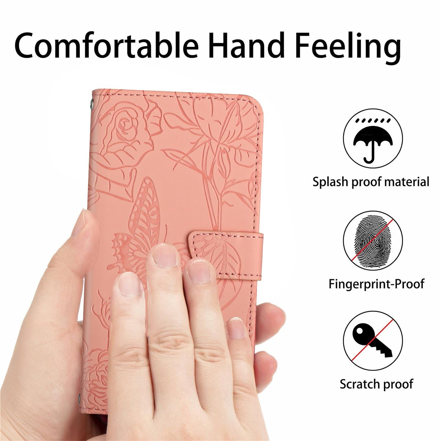 For-vivo-V50-5G-Global-HT03-Skin-Feel-Butterfly-Embossed-Flip-Leather-Phone-Case(Pink)