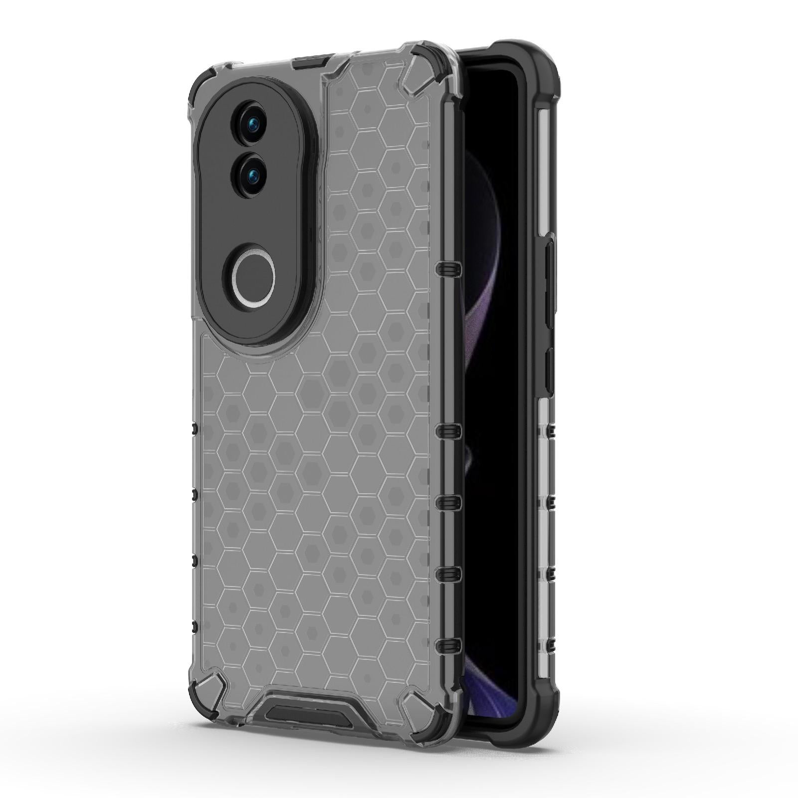 For-vivo-V50-5G-Global-Shockproof-Honeycomb-PC-+-TPU-Phone-Case(Black)