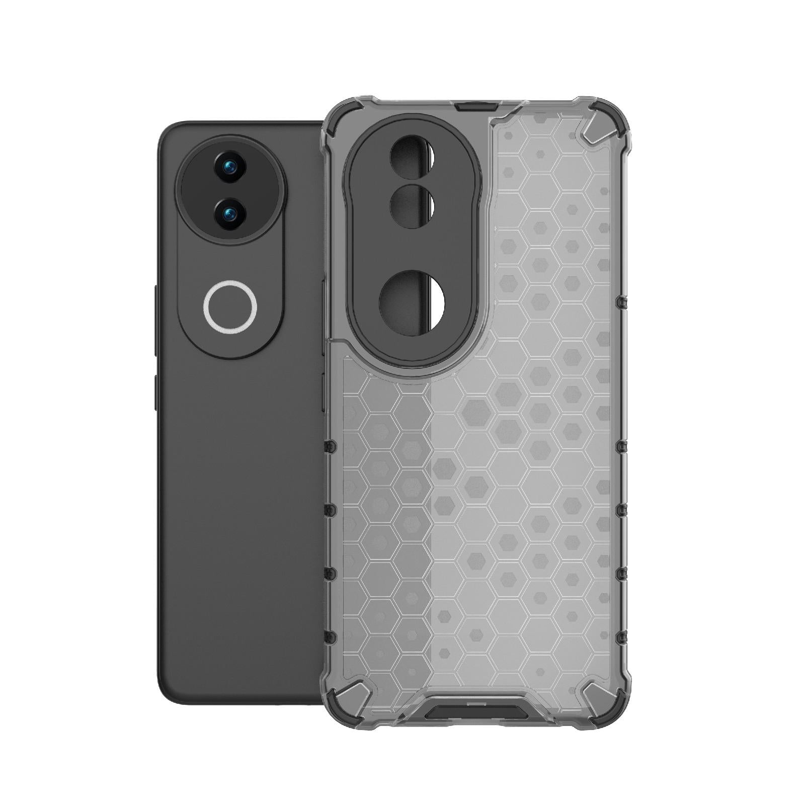 For-vivo-V50-5G-Global-Shockproof-Honeycomb-PC-+-TPU-Phone-Case(Black)