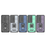 For-vivo-V50-5G-Global-Sliding-Camshield-TPU-+-PC-Shockproof-Phone-Case-with-Holder(Blue)